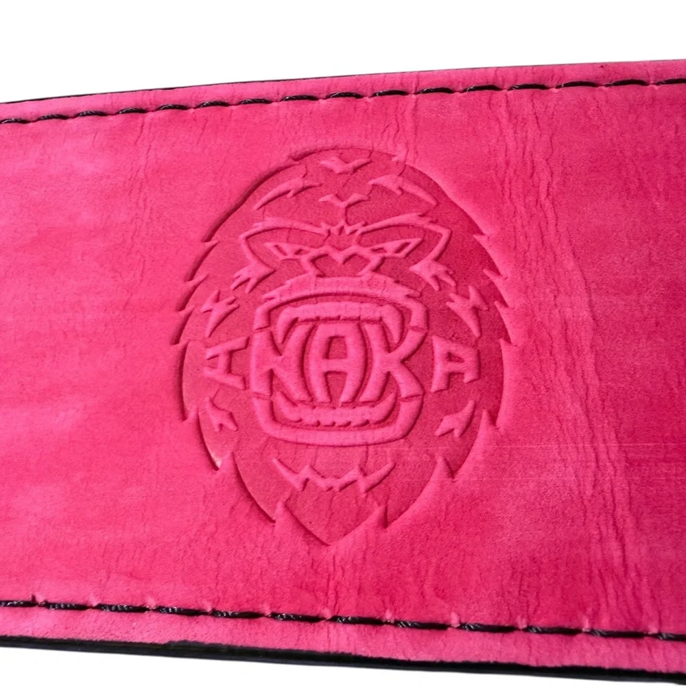 Inaka Power 10mm Magenta Leather Weightlifting Belt with Embossed Logo, size M - Picture 2 of 14